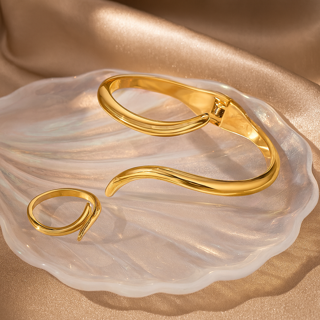 Bague design minimaliste femme doré épuré géométrie parfaite Max for Me