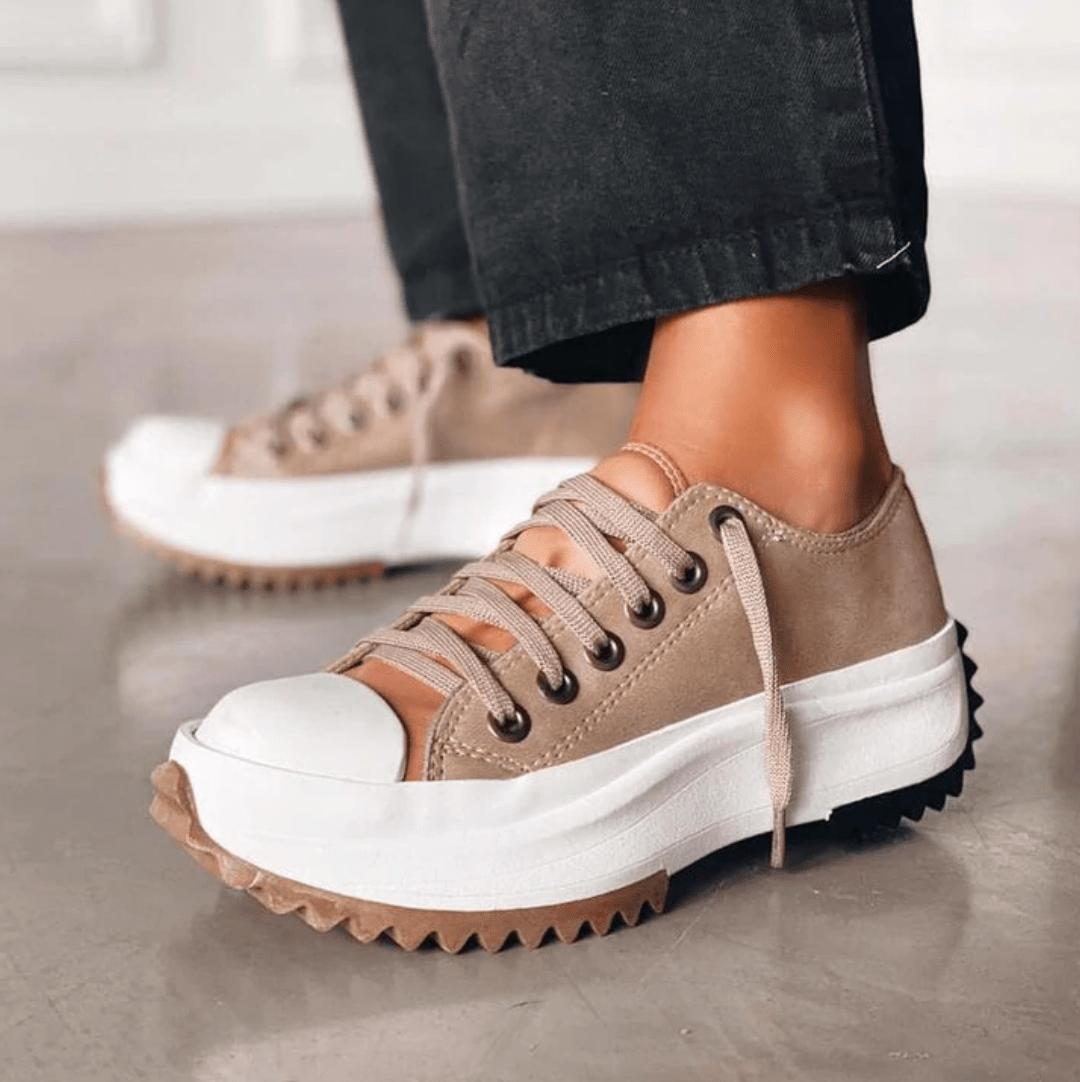 Baskets à plateforme élégantes pour femmes - Semelle épaisse, design tendance et décontracté Marron / 2 MAX FOR ME