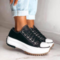 Baskets à plateforme élégantes pour femmes - Semelle épaisse, design tendance et décontracté Noir / 2 MAX FOR ME