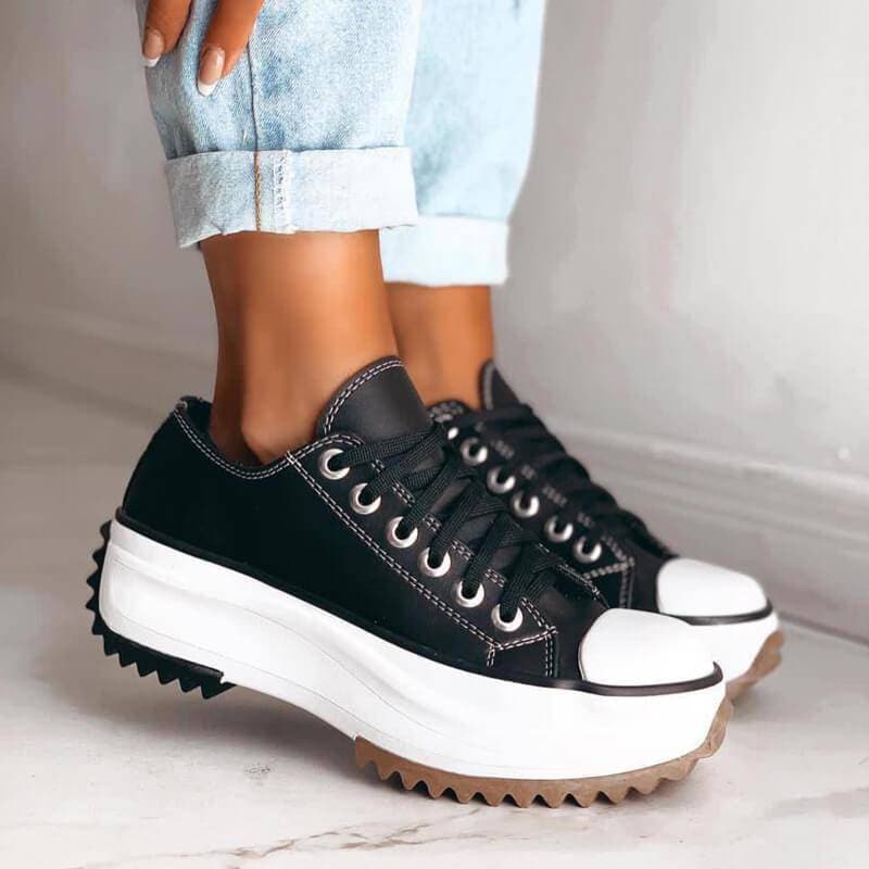 Baskets à plateforme élégantes pour femmes - Semelle épaisse, design tendance et décontracté Noir / 2 MAX FOR ME