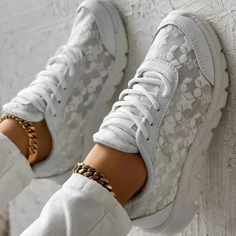 Baskets blanches à semelle épaisse - un style tendance et confortable - MAX FOR ME MAX FOR ME