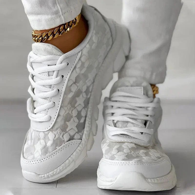 Baskets blanches à semelle épaisse - un style tendance et confortable - MAX FOR ME MAX FOR ME