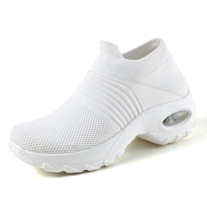 Baskets femme noires slip-on - semelle coussin d'air et technologie orthopédique confort optimal Blanc / 3 MAX FOR ME