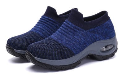 Baskets femme noires slip-on - semelle coussin d'air et technologie orthopédique confort optimal Bleu_gris / 3 MAX FOR ME