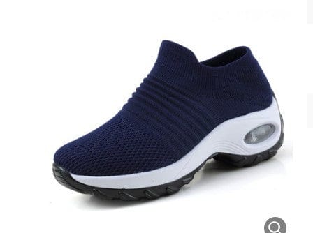Baskets femme noires slip-on - semelle coussin d'air et technologie orthopédique confort optimal Bleu roi / 3 MAX FOR ME