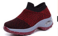 Baskets femme noires slip-on - semelle coussin d'air et technologie orthopédique confort optimal Rouge / 3 MAX FOR ME