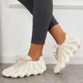 Baskets pour femme - Maille respirante - Semelle coussinée - Lacets - Design léger Beige / 2.5 MAX FOR ME