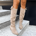 Bottes en daim hautes pour femmes : élégantes, confortables et durables pour une utilisation polyvalente Beige / 5 MAX FOR ME