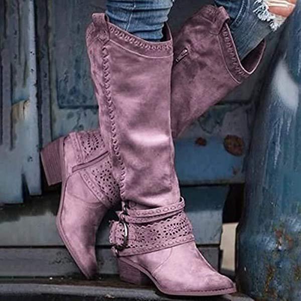 Bottes hautes style western - une allure bohème et tendance - MAX FOR ME Violet Flash / 35 MAX FOR ME