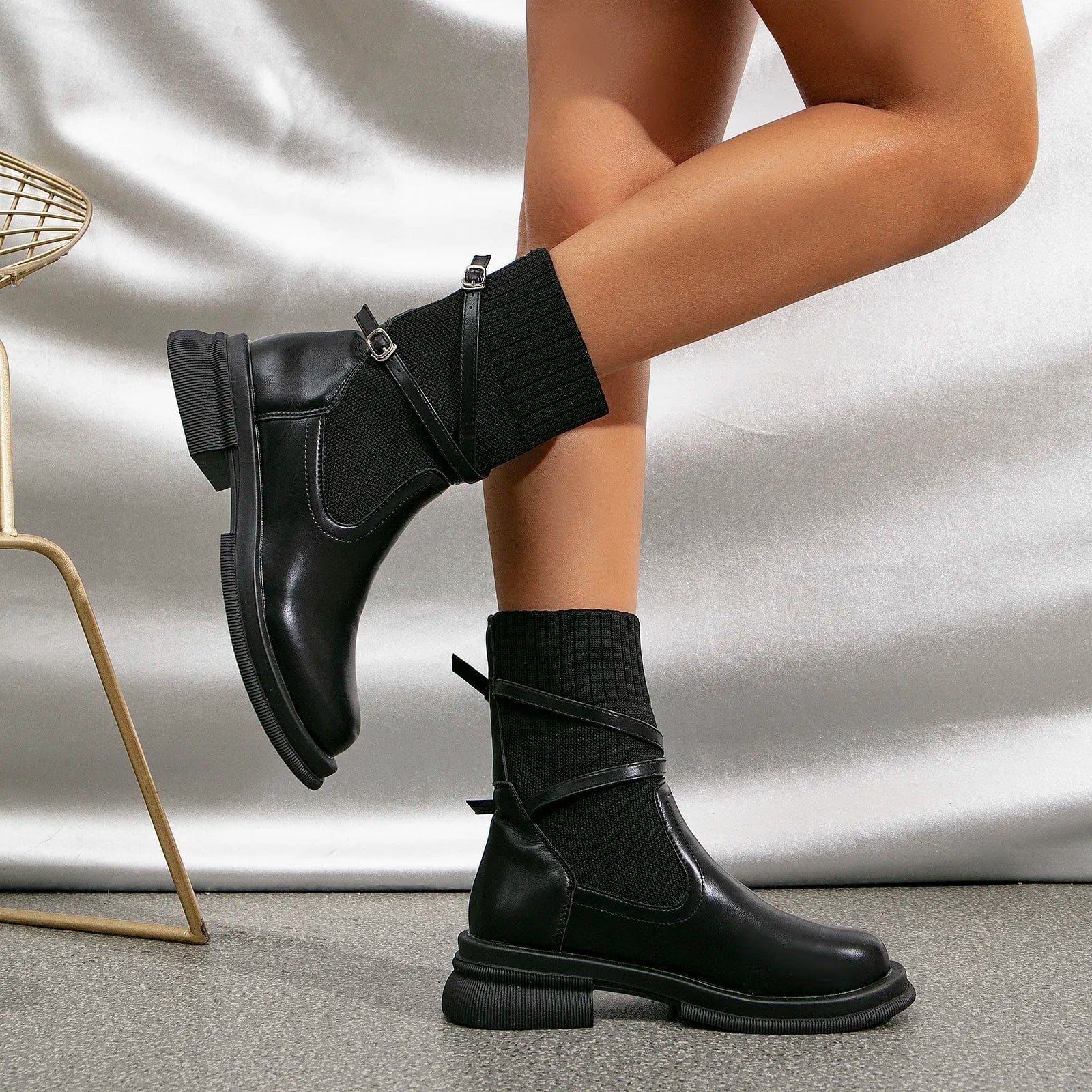 Bottes rétro à talons compensés pour femmes – Chaussures classiques à semelle épaisse MAX FOR ME