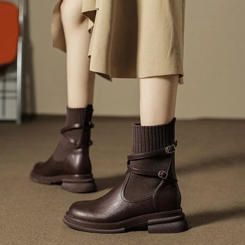Bottes rétro à talons compensés pour femmes – Chaussures classiques à semelle épaisse MAX FOR ME