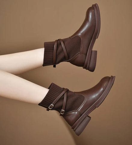 Bottes rétro à talons compensés pour femmes – Chaussures classiques à semelle épaisse MAX FOR ME