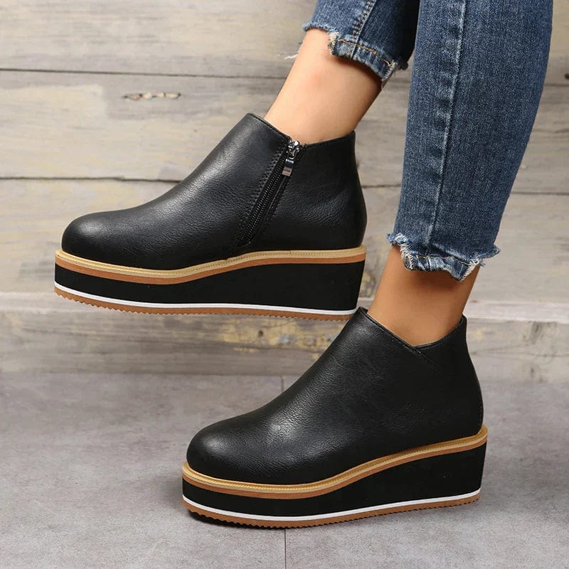 Bottines élégantes pour femmes avec fermeture éclair et plateforme - Chaussures confortables et tendance MAX FOR ME