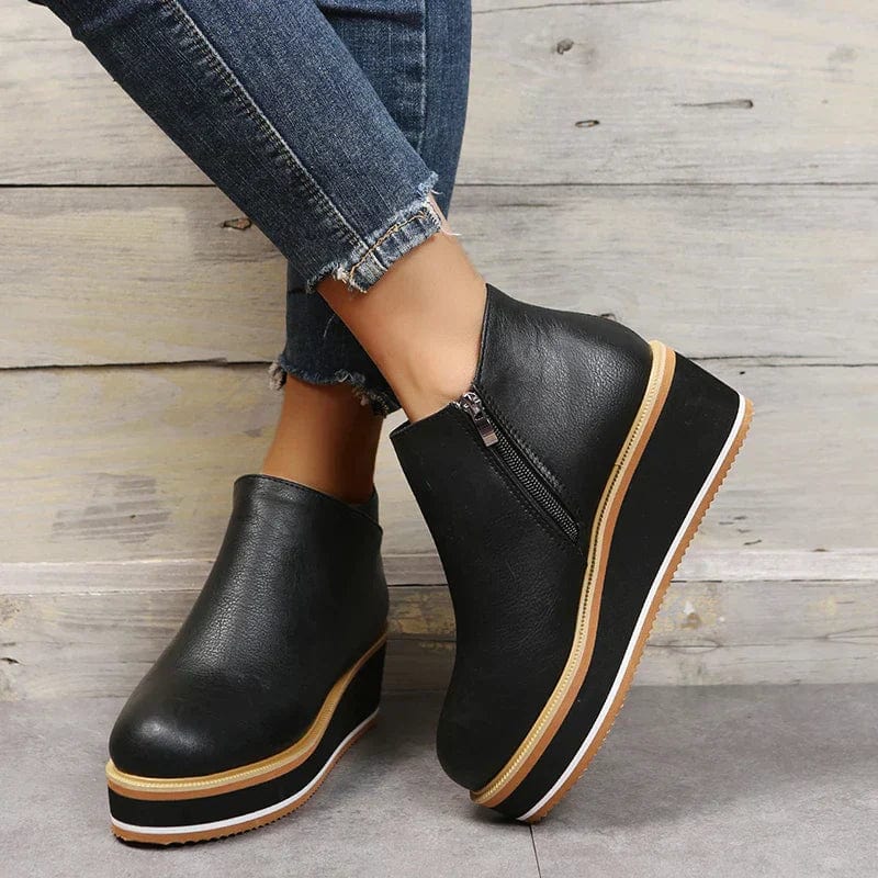 Bottines élégantes pour femmes avec fermeture éclair et plateforme - Chaussures confortables et tendance MAX FOR ME