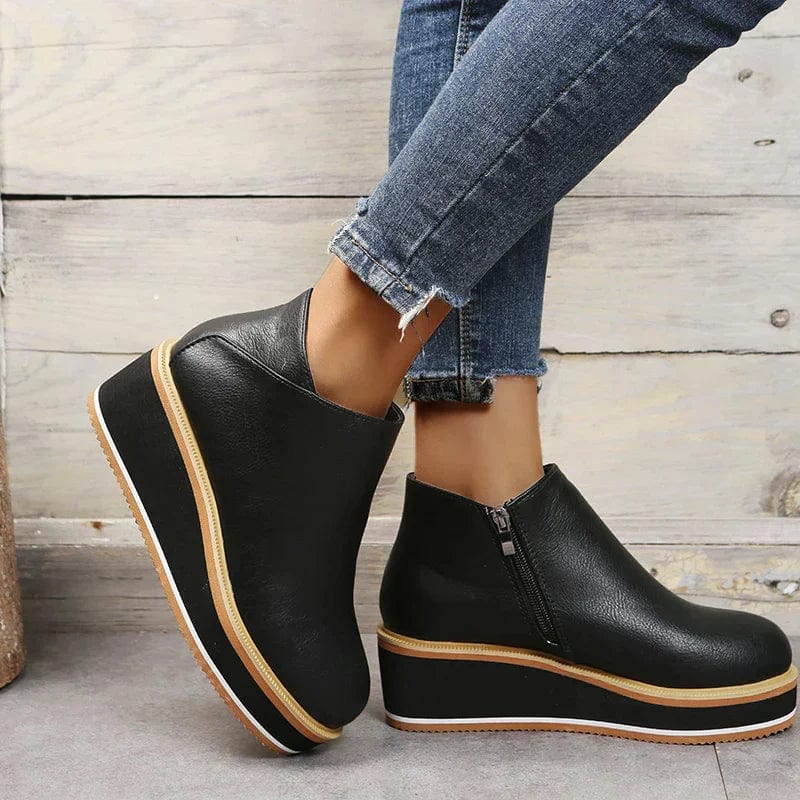 Bottines élégantes pour femmes avec fermeture éclair et plateforme - Chaussures confortables et tendance MAX FOR ME
