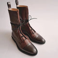 Bottines pour femme - Cuir vegan - Bout pointu - Style britannique - Élégantes et raffinées Marron / 2 MAX FOR ME