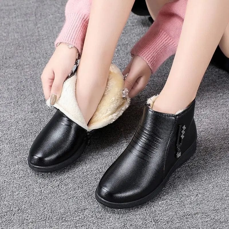 Bottines pour femme - Fermeture éclair latérale - Doublure en peluche - Détails métalliques élégants - Tenue décontractée MAX FOR ME