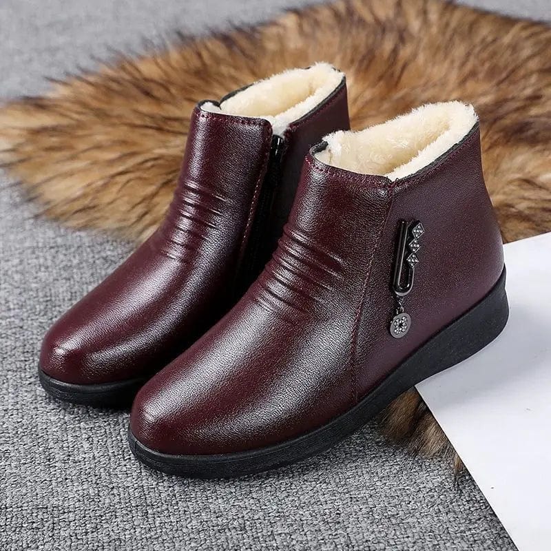 Bottines pour femme - Fermeture éclair latérale - Doublure en peluche - Détails métalliques élégants - Tenue décontractée MAX FOR ME