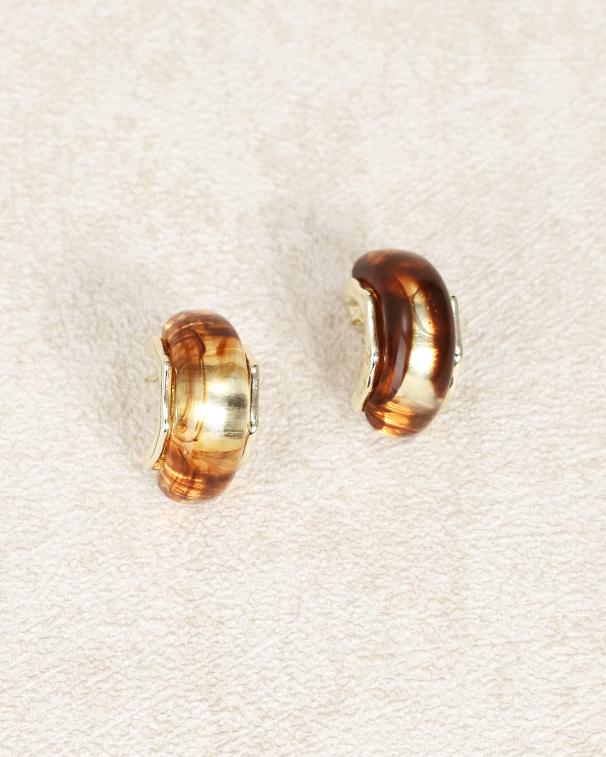 Boucles d'oreilles ambre brunes Marron MAX FOR ME