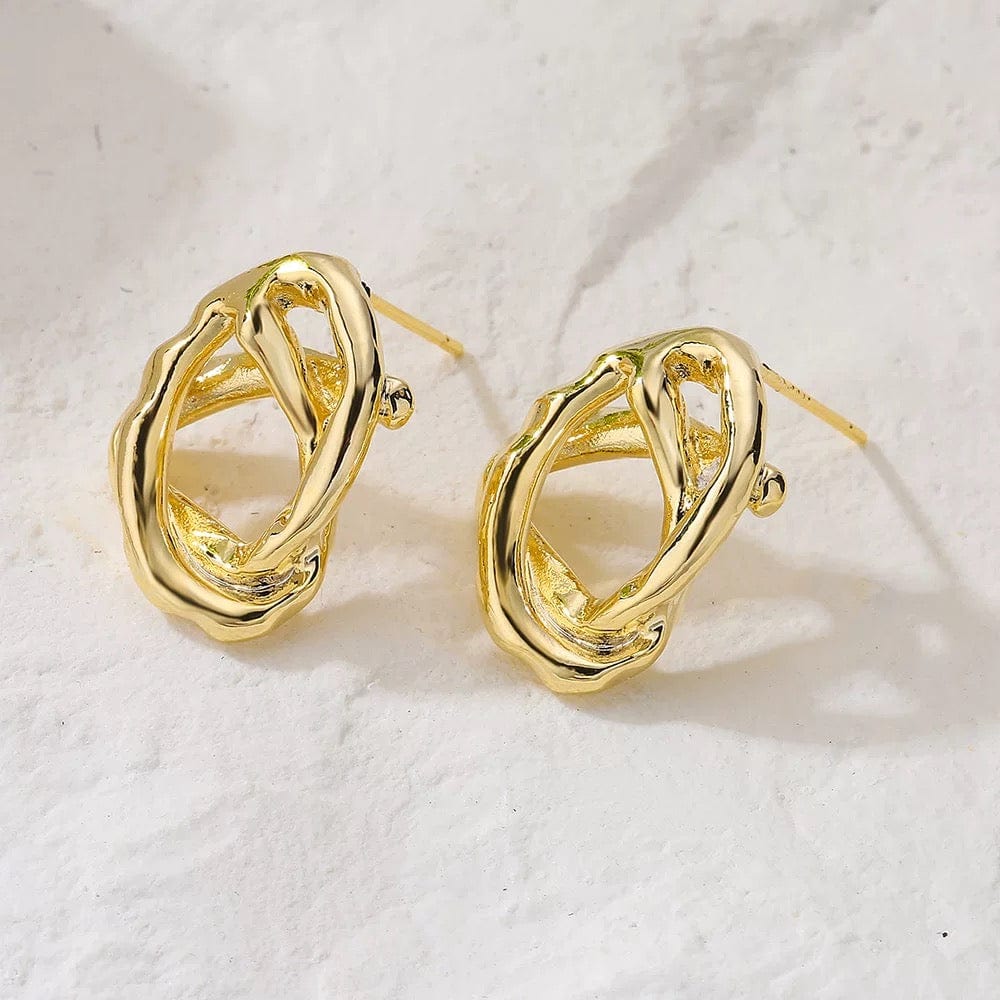 Boucles d’oreilles dorées géométriques – design abstrait et minimaliste Or / Nœud Infini MAX for ME
