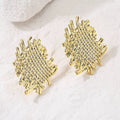Boucles d’oreilles dorées géométriques – design abstrait et minimaliste Or / Tissage d'Or MAX for ME