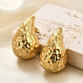 Boucles d'oreilles goutte métal sculpté ultra-tendance forme organique - Collection exclusive Max for Me éclat assumé Texturé / Doré MAX for ME