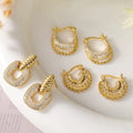 Boucles d'oreilles pendantes pavées - un éclat architectural et chic - MAX FOR ME Or / Coffret MAX for ME