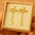 Boucles d’Oreilles Prénom Personnalisé avec Étoiles – Acier Inoxydable or Or MAX for ME