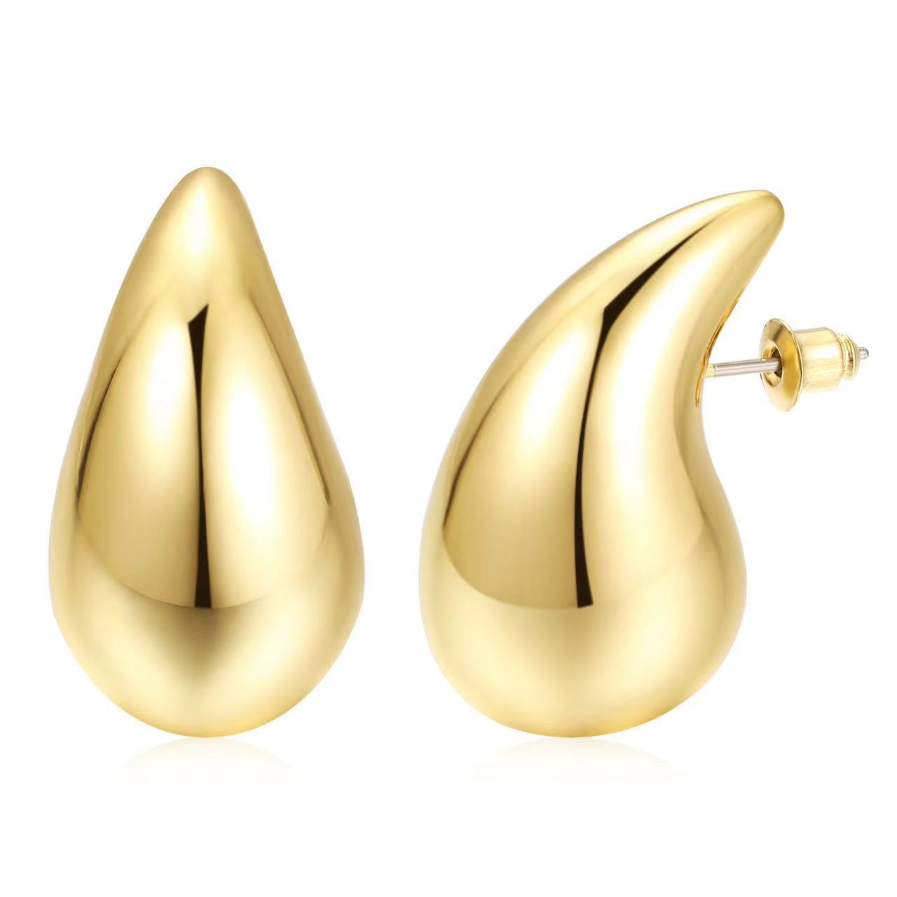 Boucles d'oreilles goutte argenté rhodium poli Max for Me éclat métallique moderne