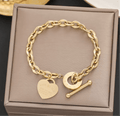 Bracelet acier titane cœur femme polyvalent romantique moderne MAX FOR ME Doré MAX for ME