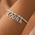 Bracelet prénom doré et argenté à pampilles – Bijou raffiné en lettres pavées Argent MAX for ME