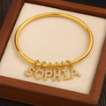Bracelet prénom doré et argenté à pampilles – Bijou raffiné en lettres pavées Doré MAX for ME