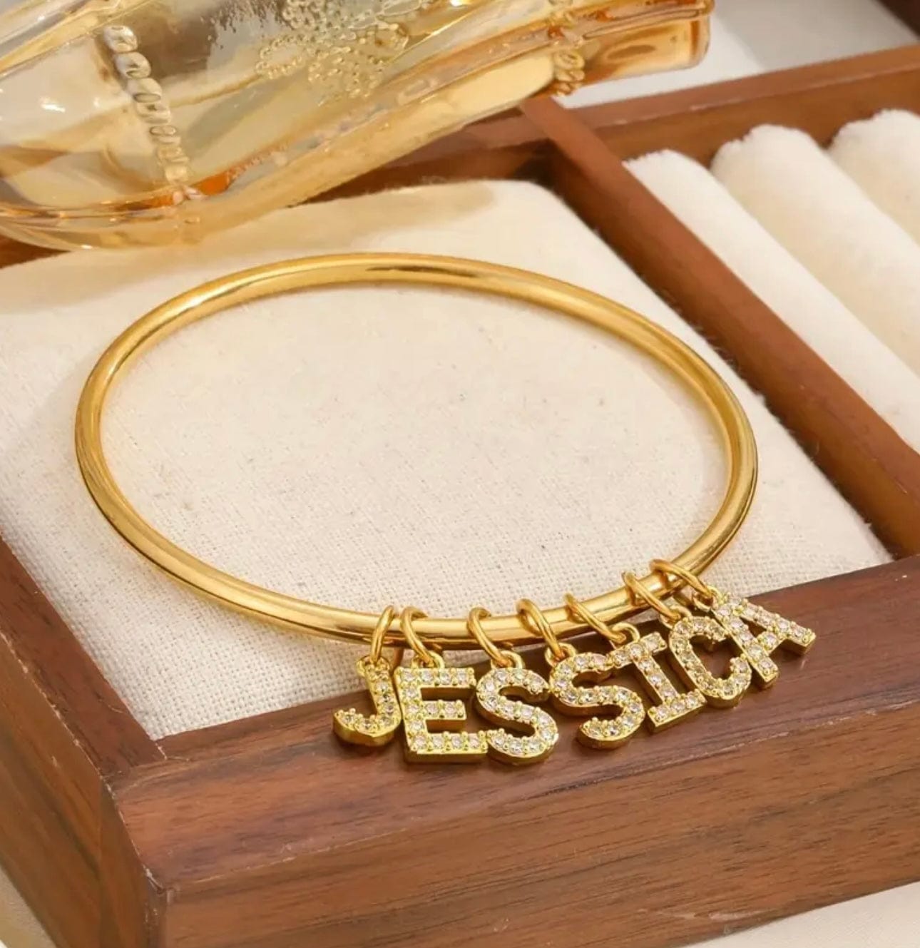 Bracelet prénom doré et argenté à pampilles – Bijou raffiné en lettres pavées MAX for ME