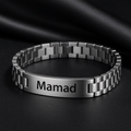 Bracelet Prénom Personnalisé Homme – Acier Inoxydable Doré ou Argenté Argent MAX for ME