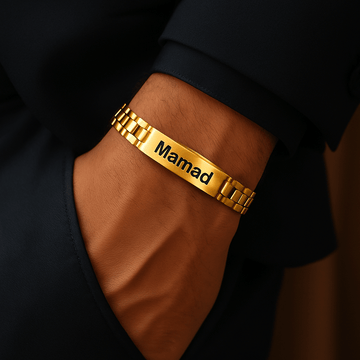 Bracelet Prénom Personnalisé Homme – Acier Inoxydable Doré ou Argenté MAX for ME