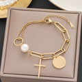 Bracelet titane anti décoloration femme détail croix premium MAX FOR ME