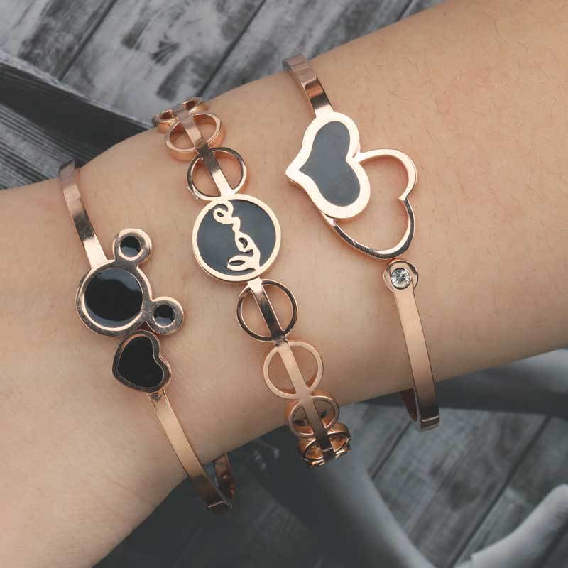 Bracelets lot 3 acier inoxydable femme doré ensemble coordonné MAX FOR ME
