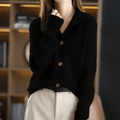 Cardigan ample rétro femme noir layering polyvalent MAX FOR ME