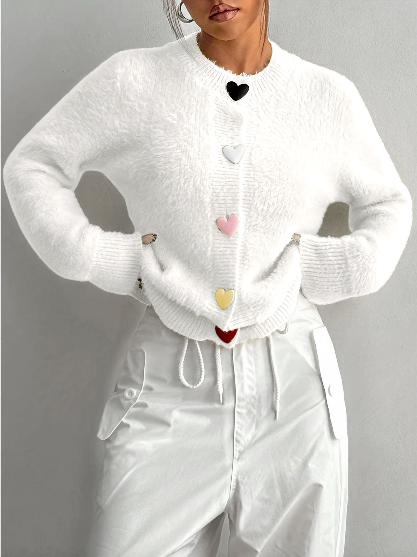 Cardigan boutons femme écru coupe décontractée douceur MAX FOR ME