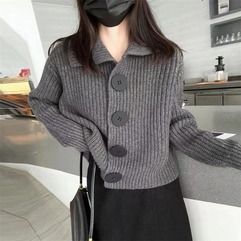 Cardigan court en maille à col claudine - un style rétro-chic affirmé - MAX FOR ME MAX for ME