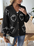 Cardigan en maille à motif fantôme - votre touche d'originalité - MAX FOR ME Noir / L MAX for ME