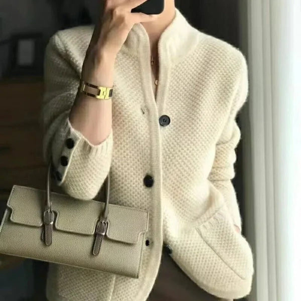 Cardigan femme maille beige naturel douceur MAX FOR ME femme