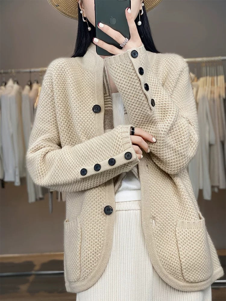 Cardigan femme maille camel doré élégance MAX FOR ME femme