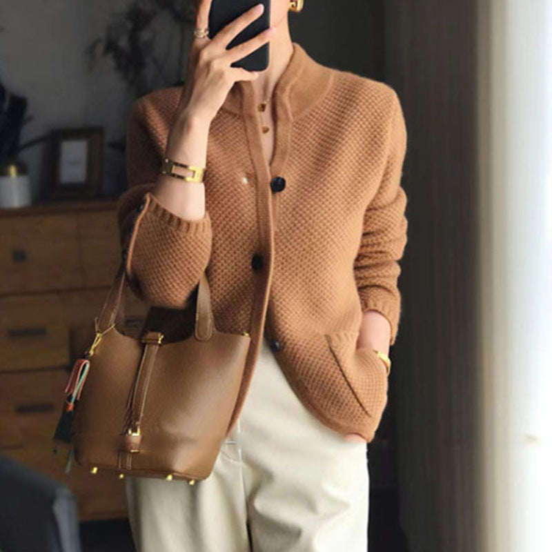Cardigan femme maille camel doré élégance MAX FOR ME femme