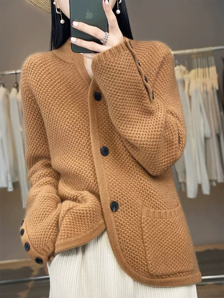 cardigan-femme-maille-camel-dore-elegance-max-for-me