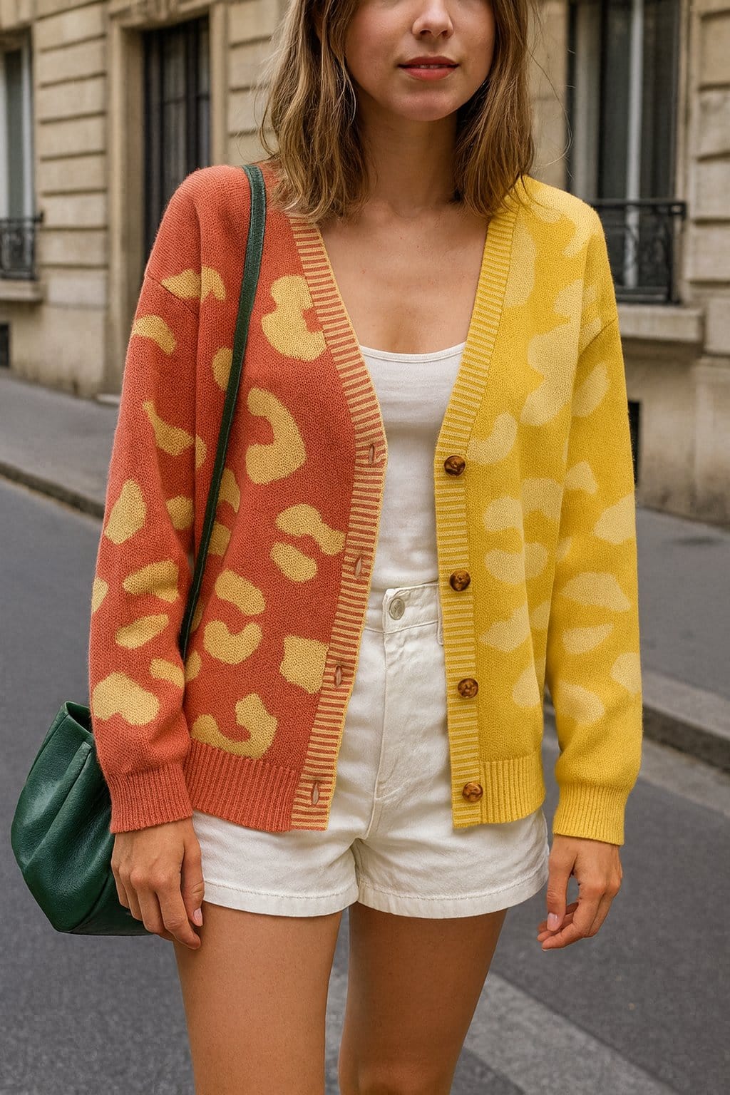 Cardigan léopard bicolore en maille - un style audacieux et vibrant - MAX FOR ME MAX for ME