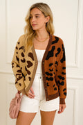 Cardigan léopard bicolore en maille - un style audacieux et vibrant - MAX FOR ME MAX for ME