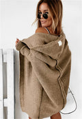 Cardigan long capuche femme marron camel style urbain MAX FOR ME