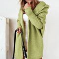 Cardigan long capuche femme gris clair maille douce MAX FOR ME