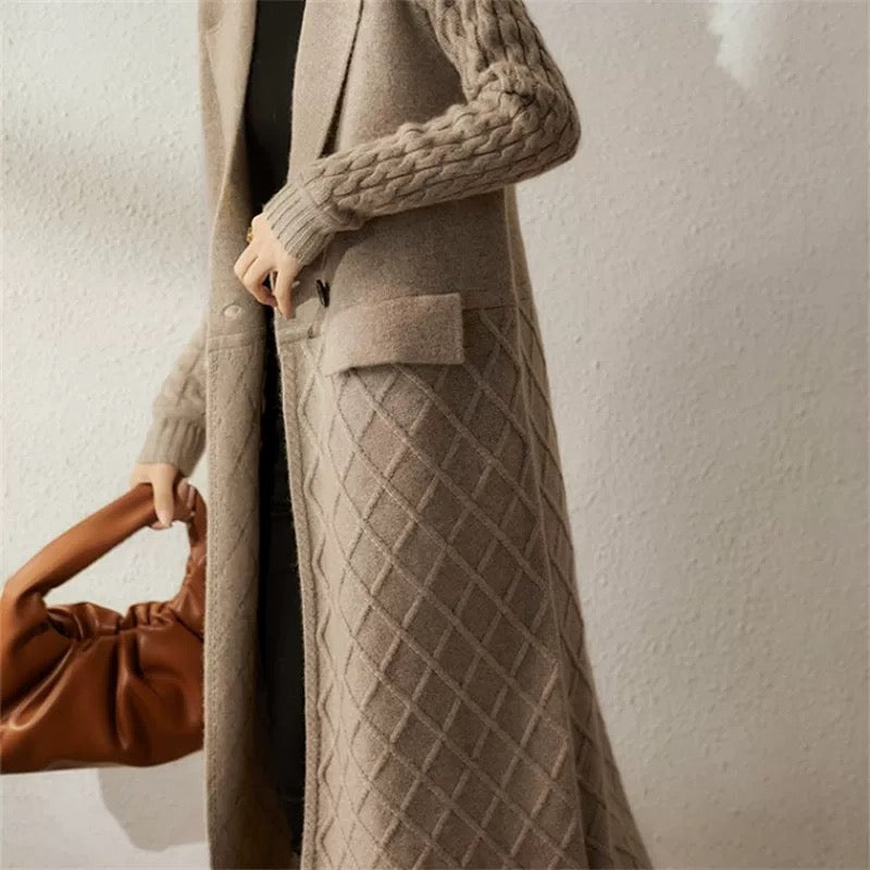 Cardigan long col revers femme lifestyle élégance moderne MAX FOR ME